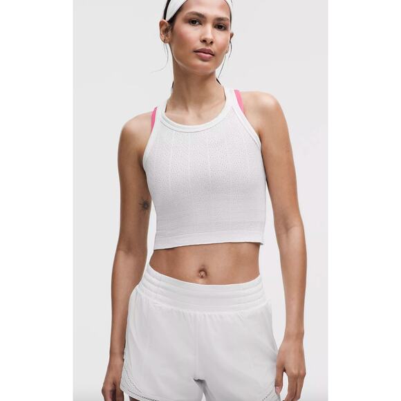 Lululemon Swiftly Pointelle Cropped Racerback Tank Size 2 NWT - Picture 1 of 3